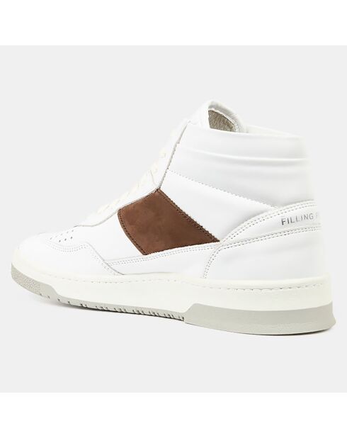 Baskets en Cuir Mid Ace Spin blanc/marron