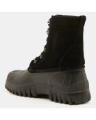 Boots en Velours de Cuir Anatra noires