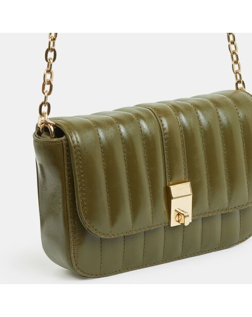 Sac bandoulière en Cuir Mini Jenna S vert kaki - 19x14x5 cm