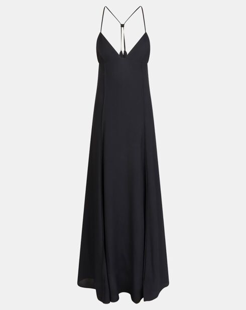 Robe en Soie mélangée Marocain Crepe Slip noire