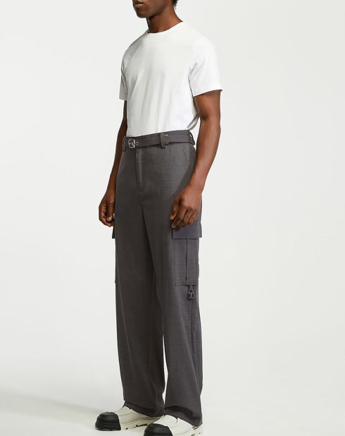 Pantalon en Laine Padlock Cargo gris