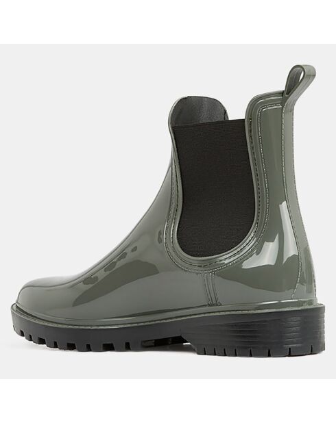 Boots de pluie vert kaki - Talon 4 cm