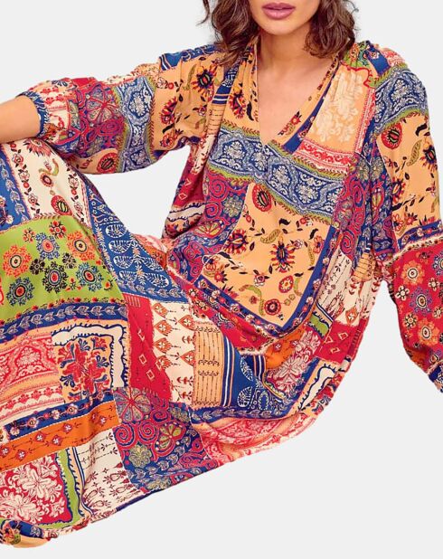Robe 100% Soie Lela multicolore