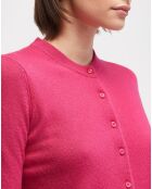 Cardigan 100% Cachemire Zacao rose fushia