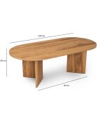 Table basse Oval luth - 120x60x40 cm