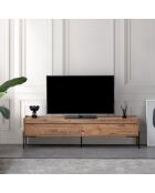 Meuble TV Beskar pin/noir - 177x47x32.7 cm