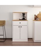 Meuble de rangement Mocha blanc/pin atlantique - 64x129x45 cm