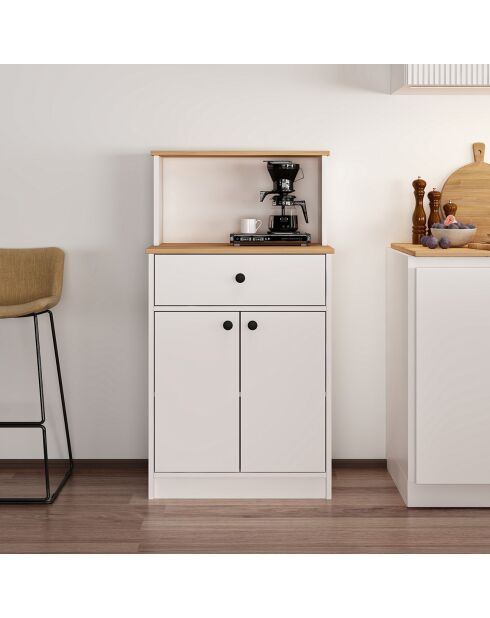 Meuble de rangement Mocha blanc/pin atlantique - 64x129x45 cm
