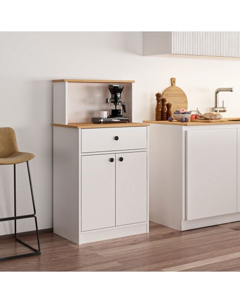 Meuble de rangement Mocha blanc/pin atlantique - 64x129x45 cm