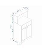 Meuble de rangement Mocha blanc/pin atlantique - 64x129x45 cm