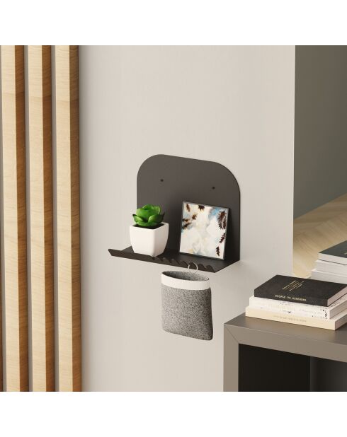 Etagère murale Short noire - 28x23x12 cm
