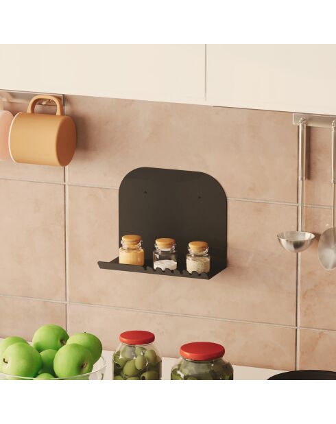 Etagère murale Short noire - 28x23x12 cm