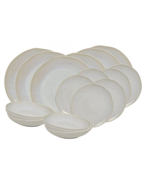 Weißes Wolkenteller-Set