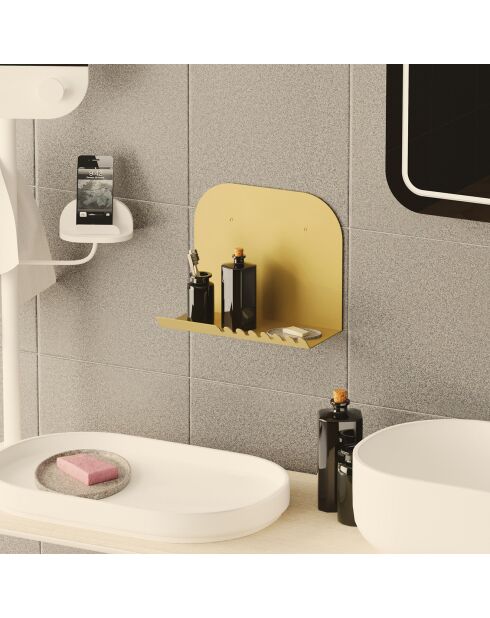 Etagère murale Short dorée - 28x23x12 cm