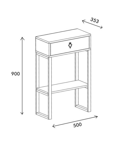 Console Valanti anthracite - 50x90x35.3 cm