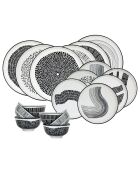 Set piatti e ciotole in porcellana nera Yucatan - 18 pezzi