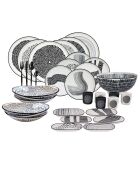 Service complet en Porcelaine  Yucatan noir  - 55 pièces