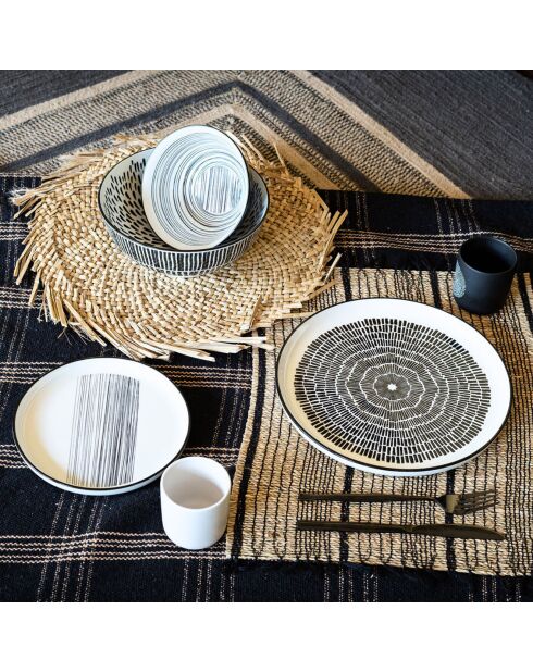 Service complet en Porcelaine  Yucatan noir  - 55 pièces