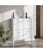 Meuble à chaussure FRN bois/blanc - 98x104x26 cm