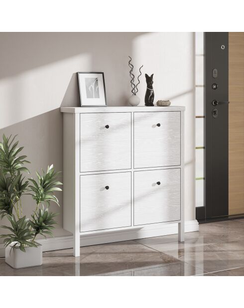 Meuble à chaussure FRN bois/blanc - 98x104x26 cm