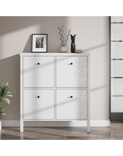 Meuble à chaussure FRN bois/blanc - 98x104x26 cm