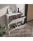 Meuble à chaussure FRN bois/blanc - 98x104x26 cm