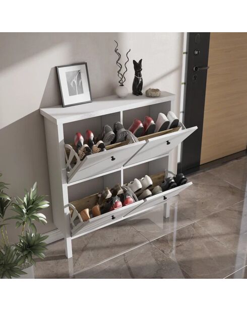 Meuble à chaussure FRN bois/blanc - 98x104x26 cm