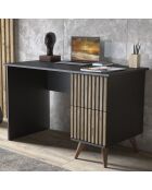 Bureau FRN bois/noir/pin - 127x65x12 cm