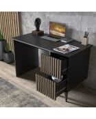 Bureau FRN bois/noir/pin - 127x65x12 cm