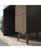 Bureau FRN bois/noir/pin - 127x65x12 cm