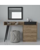 Coiffeuse/Bureau FRN bois/noir/noyer - 142x85x43 cm