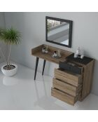 Coiffeuse/Bureau FRN bois/noir/noyer - 142x85x43 cm