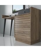 Coiffeuse/Bureau FRN bois/noir/noyer - 142x85x43 cm