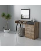 Coiffeuse/Bureau FRN bois/noir/noyer - 142x85x43 cm
