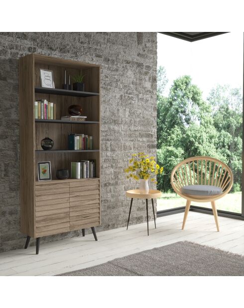 Bibliothèque FRN noyer - 80x190x29 cm