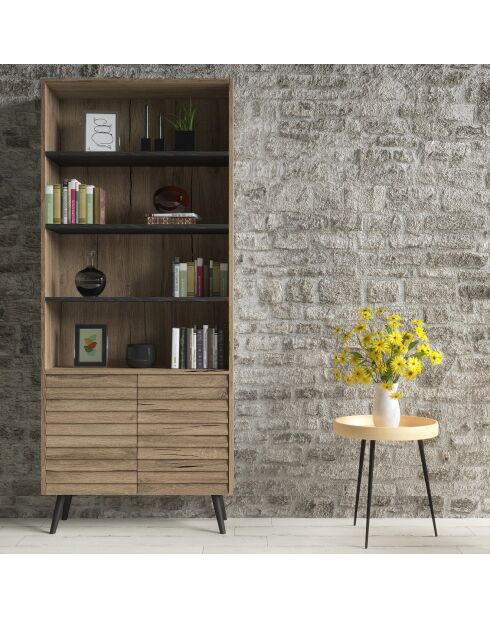 Bibliothèque FRN noyer - 80x190x29 cm