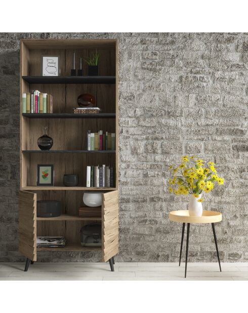 Bibliothèque FRN noyer - 80x190x29 cm