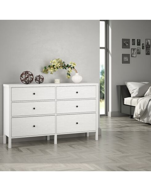Commode FRN bois/blanc - 154x92x40 cm