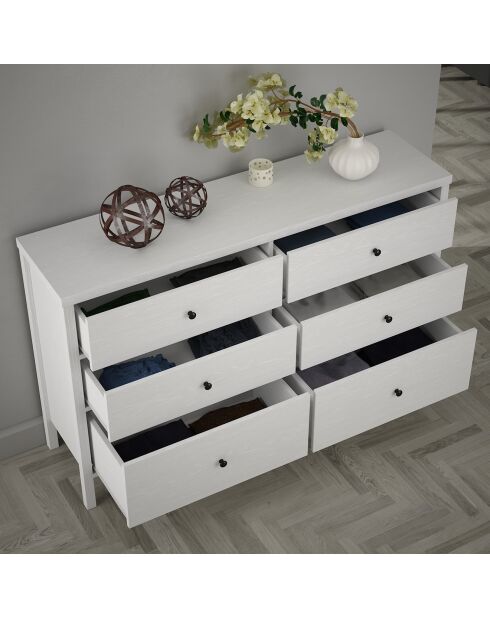 Commode FRN bois/blanc - 154x92x40 cm