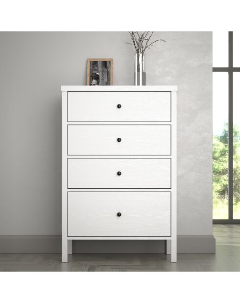Commode FRN bois/blanc - 77x112x40 cm