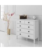 Commode FRN bois/blanc - 90x85x40 cm