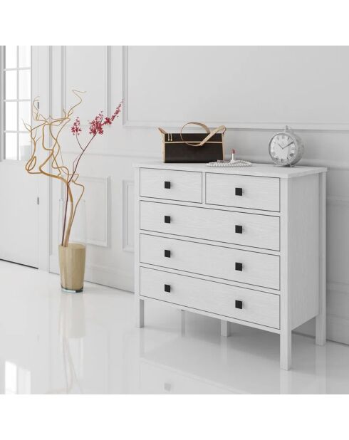 Commode FRN bois/blanc - 90x85x40 cm