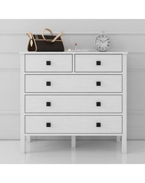 Commode FRN bois/blanc - 90x85x40 cm