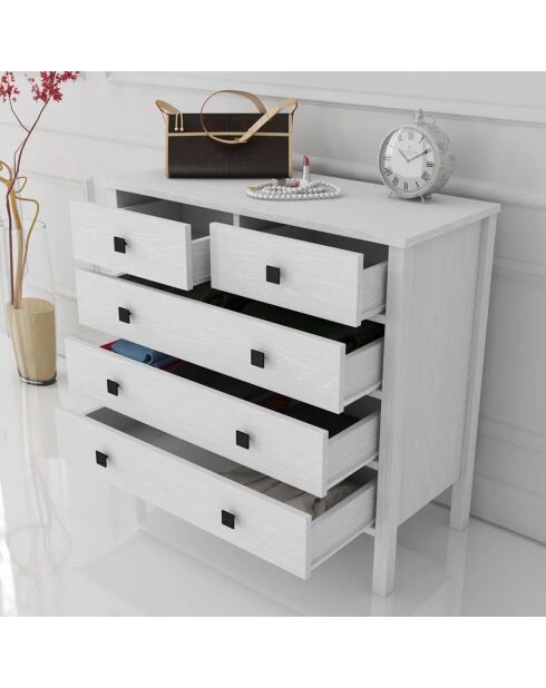 Commode FRN bois/blanc - 90x85x40 cm