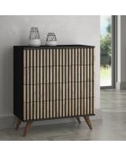 Commode FRN bois/noir/pin - 80x82x44 cm