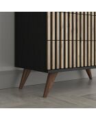Commode FRN bois/noir/pin - 80x82x44 cm