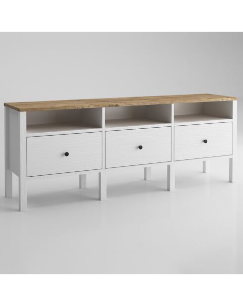 Meuble TV FRN bois/blanc - 150x57x35 cm