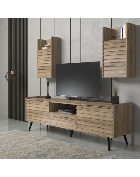 Meuble TV FRN noyer - 180x55x40 cm