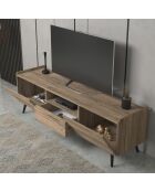 Meuble TV FRN noyer - 180x55x40 cm
