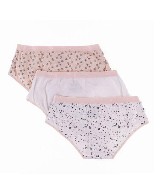 3 Shorties Les Pockets rose/blanc